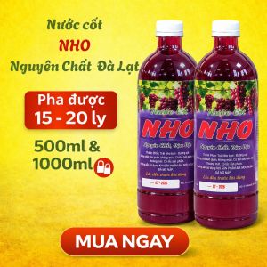 Nước Cốt Nho Đà Lạt 500ml - 1000ml – Nguyên Chất Không Phẩm Màu Pha Nhanh Tiện Lợi