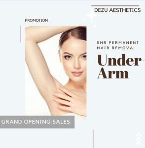 SHR Underarm Laser Hair Removal - 腋下冰点无痛脱毛: 6 Sessions for 1 Person.  Dezu Aesthetics at City Gate (Redeem on-site/in-store)