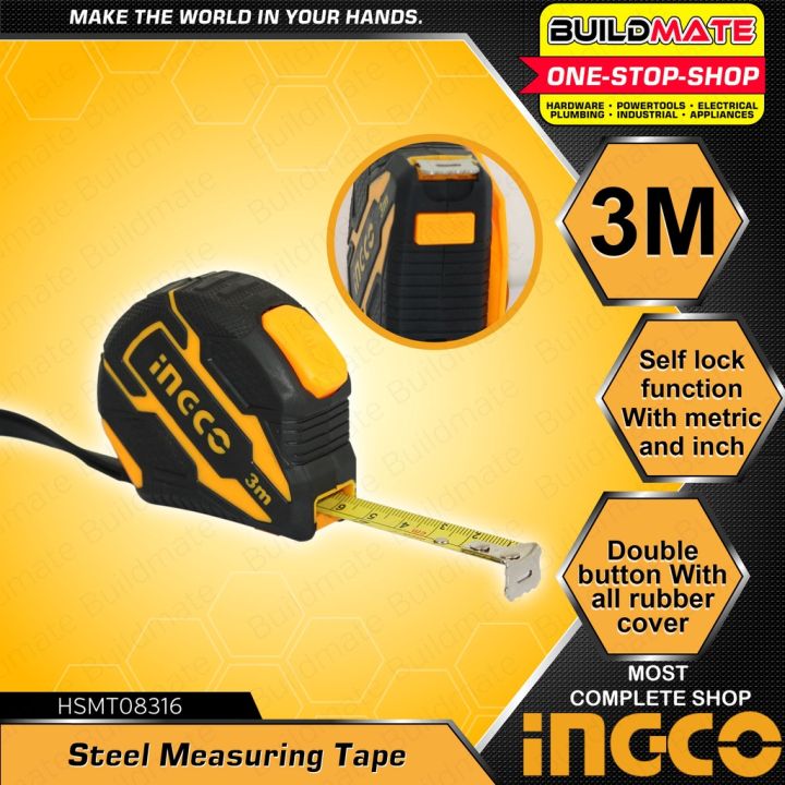 BUILDMATE Ingco Self Locking Steel Measuring Tape Measure 5M / 3M / 10M ...