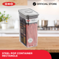 OXO Houseware Steel POP Container Rectangle - 2.5L (BPA-Free & Stainless Steel Cap). 