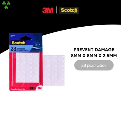 3M™ Scotch® Bumpers Self-Adhesive Protectors 28 pcs/pack 8 x 8 x 2.5 mm For reducing noise & protecting furniture