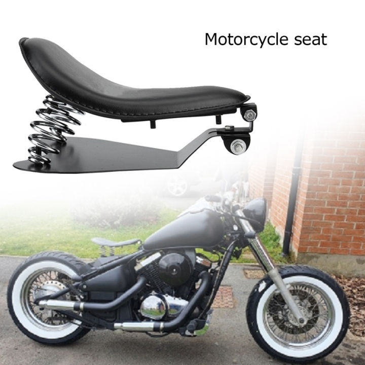 Motorcycle Solo Seat with Baseplate and Springs Bracket Sitting