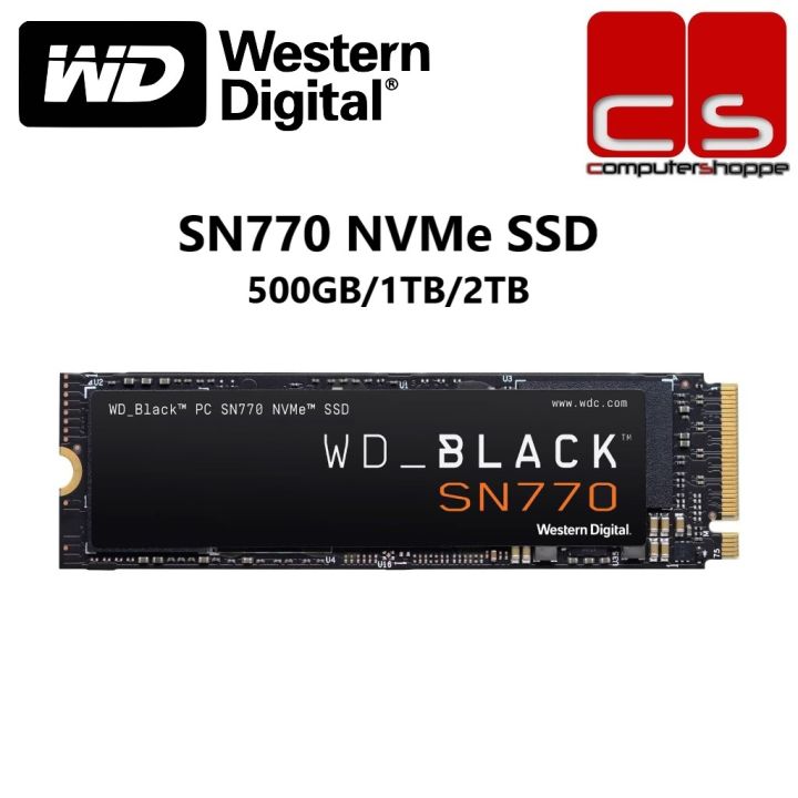 WD BLACK SN770 NVMe PCIe Gen4 M.2 SSD - 500GB/1TB/2TB | Lazada