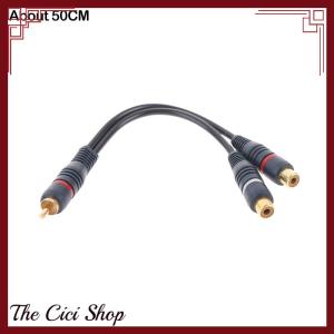 [The Cici Shop] Distributor Converter Speaker Cable Cord Line Cooper Wire 2 RCA Female To 1 RCA Male Splitter Cable Audio Splitter