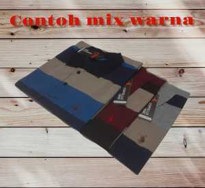 kaos wangki lengan pendek / kaos kerah / kaos kerah salur pria dewasa / kaos kerah salur bapak bapak