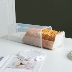 NUBE Clear Bread Loaf Container with Sealing Lid Food Preservation Bread Storage Box Creative Plastic Sandwich Bread Holder For Homemade Bread