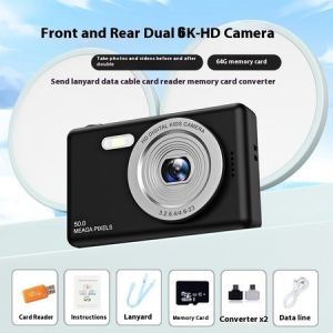 🎄Paskong Handog🎅✨【Bulacan Spot】 48MP 6K +64GB Small Portable Digital Camera 2.7K IPS Screen 8X Zoom Face Detection Camera for student