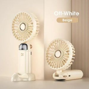 Niye Mini Foldable Electric Fan Handheld Small Fan 5-speed Smart Digital Display New Multifunctional Home Outdoor Summer Electric Fan