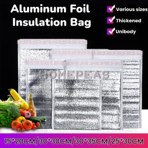 Homepeas® Disposable Insulated Bag Thickened Keep Warm/Fresh Aluminum Foil Bag Takeout Packaging Bag