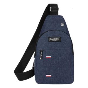 Fashion Mens Canvas Fabric Chest Bag for Travel Sports and Everyday Style Shoulder Pack Multiple Pocket Crossbody Bag
