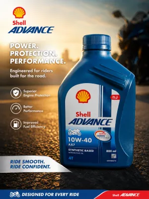 Shell Advance AX3 AX5 AX7 - Shell City Scooter / Shell Helix HX3 Motorcycle Engine Oil 800ml / 1L | Genuine Shell Oil | 4T Engine Lubricant | 20W-40 | Scooter & Underbone Motor Oil | High Performance Protection