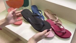 [Free Shipping] New High-Heeled Slippers For Women Summer Wedge Sandals Simple Flip-Flops Casual Beach Sandals Thick-Soled Sandals