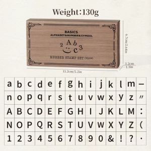WAPKTY 70 Pcs Wooden Handle Wooden Rubber Stamp Set Standard Size Rubber Stamp Number Stamp Set Durable Standard Seal Stamp