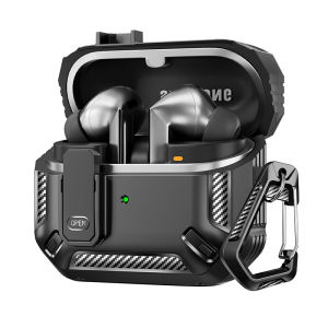 Sanptoch Compatible with Samsung Galaxy Buds 3 & Buds 3 Pro Case with Secure Lock Clip & Cleaning kit Full Body Shockproof Hard Cover For Galaxy Buds 3 Pro Camouflage Casing with Lanyard