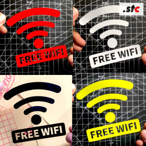 (isi 04) Stiker Free WiFi Besar untuk Aksesoris Mobil Sticker WiFi ID Setiker WiFi Gratis