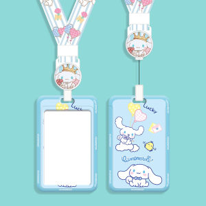 Lovely Sanrio Hello Kitty Kuromi ID Badge Reel Card Holder Neck Lanyard Students Campus Bus Card Cover Work IC Access Card Case