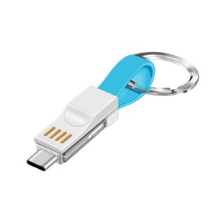 FYHL0131 Gantungan Kabel USB Tipe C Mikro USB 2A 3 in 1 Gantungan Kunci Mini Magnetik Charger