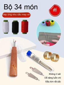 Bộ Dụng Cụ May Vá 34 Chi Tiết Tiện Lợi - Kim Thép Lớn - Bộ Đồ Nghề Khâu Vá Đa Năng
