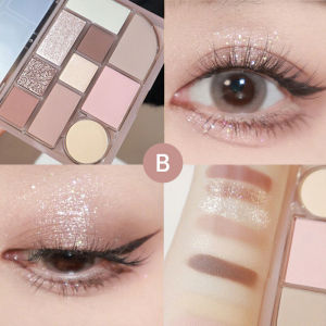 C.three Ten-color Eyeshadow Palette Tea Brown Earth Tone Powder Blusher Highlight Integrated Palette