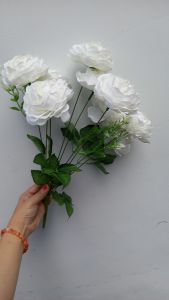 1 Bụi hồng trà giả 9 bông 40cm - Hoa giả - TUYET XUAN SHOP