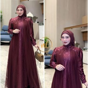 COD Viola Dress Silk apk Tille Brokat Dress Dewasa Terbaru 2025 Dress Kondangan Dress Lebaran Wanita