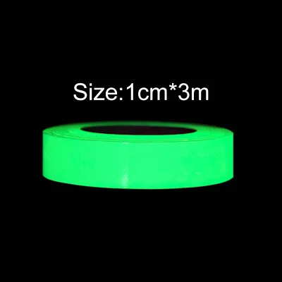 3 Meter Glow in The Dark Tape elf Adhesive Luminous Glow Tape Reflective Fluorescent Glowing Tape / Glowing Striking Wall Stripe Sticker / Warning Tape Safety Security Dropshipping Bercahaya Hijau