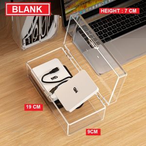 Phone Cable Storage Box Organizer Transparent Display Socket Desk Office Multi Compartment Dusrproof Waterproof
