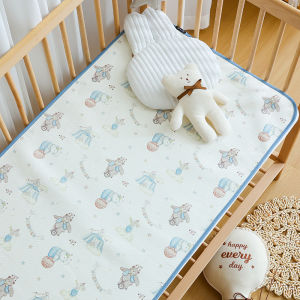 Cool Feeling Baby Bed Shhet Mat Summer Ice Silk Crib Pad Cushion Cartoon Mattress Protector Soft