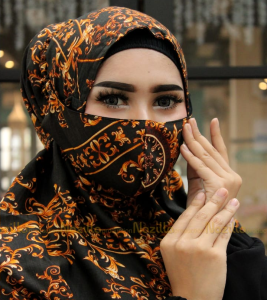 Nabeel - 1 set hijab / jilbab / kerudung instan + masker motif dixy sulthan Nazilla