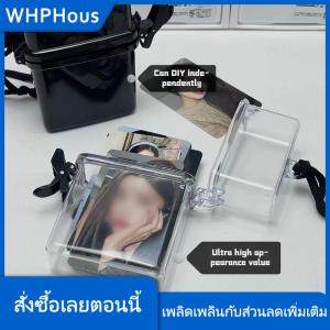 WHPHous INS กล่องเก็บการ์ดรูปถ่ายของตกแต่งกล่องเก็บการ์ดรูปถ่ายกันน้ำที่เก็บรูปภาพกล่องจัดระเบียบข้อความ