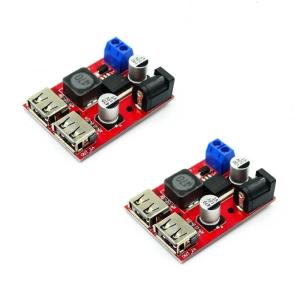 โมดูล DCStep ประสิทธิภาพสูงพร้อมที่เสียบยูเอสบีพร้อมกันสองอันสำหรับ5V 3A ชาร์จจากแรงดันไฟฟ้าต่างๆอินพุต150กิโลเฮิรตซ์