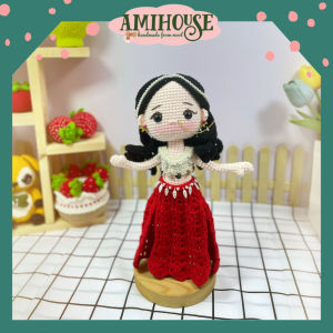 Búp bê Ấn Độ bằng len móc thủ công cao cấp gấu bông búp bê len handmade cho bé gái đồ chơi an toàn 100% cotton - Búp bê văn hoá truyền thống decor độc đáo - Ami House