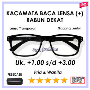NEW - Kacamata Baca Lensa Plus (+)1.00 s.d (+)3.00 - Kacamata Untuk Wanita Dan Pria Dewasa Rabun Dekat - Gaya Casual Masa Kini - FREE CASE - TERKINI