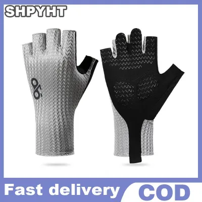 SHPYHT Mùa hè thoáng khí nửa ngón tay đi xe đạp Găng tay xe đạp thể dục thoáng khí chống trượt xe đạp Găng tay thể thao