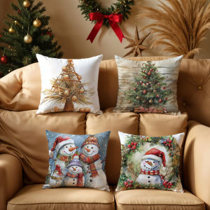 Christmas Pillowcase Single Pack 20 Options 40x40/45x45/50x50cm with Tropical Fruit Snowman Coconut Tree Christmas Tree Beach Coconut Tree Decoration Snowman Family and other Tropical Christmas Style Patterns Sofa Cushion Cover Winter Home Decoration