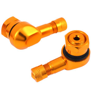 Follow Get New[Beautiful SS] 2 x รถจักรยานยนต์ CNC ล้อยาง90องศาก้านยางแบบไม่มียางในอลูมิเนียม