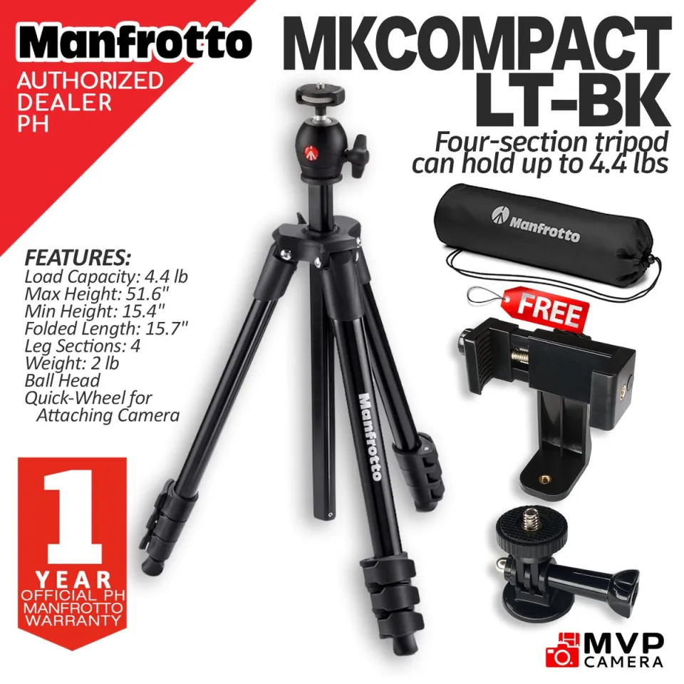 AUTHORIZED PH] MANFROTTO MKCOMPACTLT-BK Compact Light Aluminum
