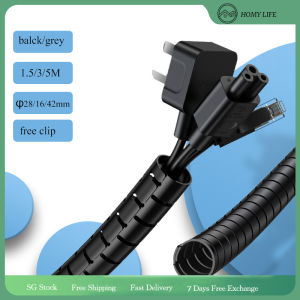 【SG Stock】Flexible Spiral Tube Cable Organizer Wire Wrap Cord Protector Wire Storage Pipe Complimentary Line Cip Cable Protector