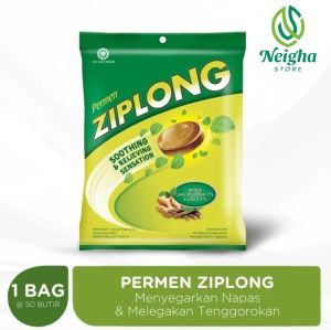 ZIPLONG Mint Licorice Permen Candy Herbal Bag 50 Butir Melegakan Tenggorokan Menyegarkan Nafas