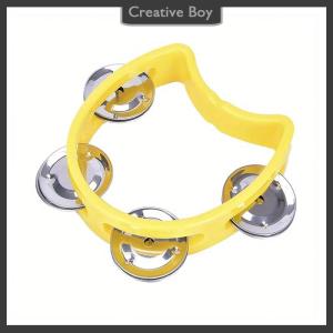 [Creative] 1pc Plastic Percussion Tambourine For Adults Hand Tambourine Musical Instrument 4 Bells On ABS Tambourine Musical Rhythm Instrum