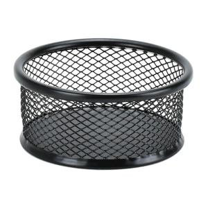 Round Metal Paper Clip Case Desk Organiser Storage Box Ventilated Metal Pin Organiser Container For Office Supplies