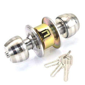 Door Knob Lock Set Lock 3 Keys Inclued Lockset Stainless Steel Bedroom door lock