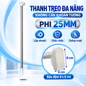 Thanh phơi đồ treo rèm bằng inox linh hoạt chiều dài không cần khoan tường dễ sử dụng - 2026