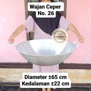 Wajan Cekung Ceper Penggorengan Jumbo ukuran no 26 diameter 65cm Anti Lengket Kuat Bahan Alumunium Besar Muat Banyak