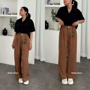 Celana Kulot Crinkle Highwaist Loose Cullote Pant Celana Kantor Wanita Anti Kusut Jumbo