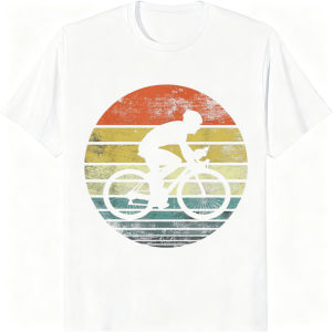 [Local Stock] VCC Bike Frame Line Drawing Summer Pure Cotton Male Top Casual Fashion Crew Neck Short Sleeve Street Cycle Garment