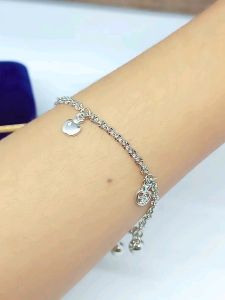 GELANG PERAK ASLI 925 LAPIS EMAS/GELANG RANTAI NORI UKIR GANTUNGAN MAINAN 2BEL/ASLI SILVER/PERHIASAN FASHION