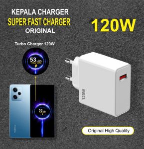 Kepala Charger 120W Batok M12 Pengisian Daya Super Cepat / Adaptor Original 100%
