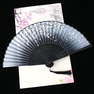 CMIEWN5 1 pcs Multi-pattern Vintage Style Handmade Bamboo Wooden Colorful Fan Crafts Folding Fan Home Decoration Dance Hand Fan