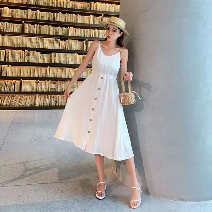 Casual white sleeveless sales dress